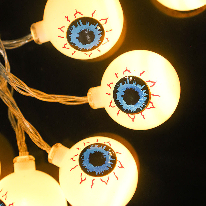 Halloween LED Eyeball Light String 10 Pcs LED Ghost Eye Light Warm Cold Colorful For Halloween Home Party Decor