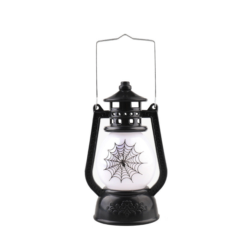 Halloween Decoration Vintage Hanging LED Light Lamp Portable Ghost Spider Nightlight For Haunted House Props Home Party Decor